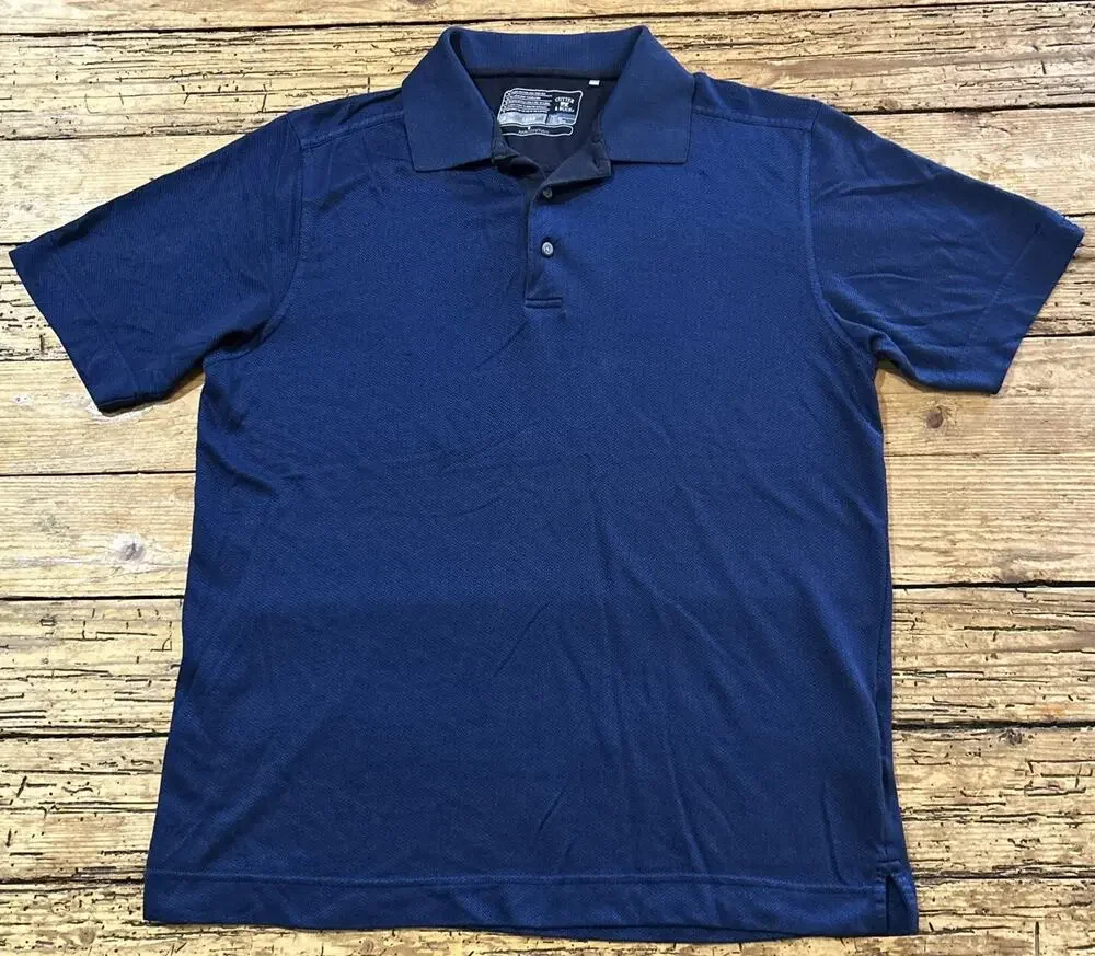 Cutter & Buck Mens Navy CB Tec Luxe Golf Polo Size M NWOT